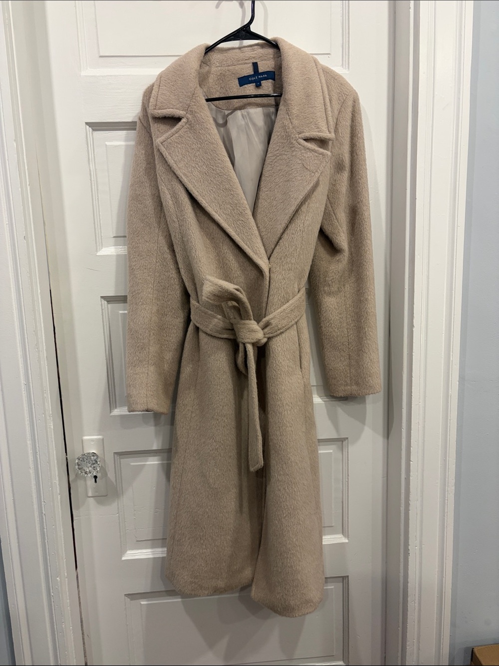 Cole Haan Taupe Belted Wrap Coat